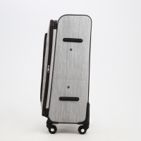 Чемодан большой 95 л (L), отдел на молнии, с расширением, кодовый замок, 4 колеса, наружный карман, цвет серый