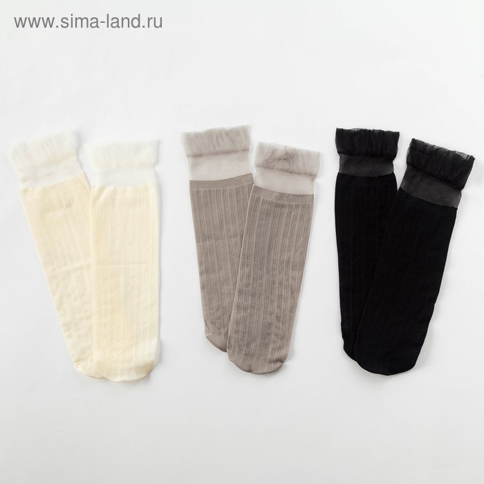 Набор стеклянных женских носков 3 пары "Итальянка", р-р 35-37 (22-25 см)