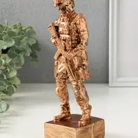 Фигура солдат &laquo; Воин СВО&raquo;, 24&times;7&times;7 см, под золото