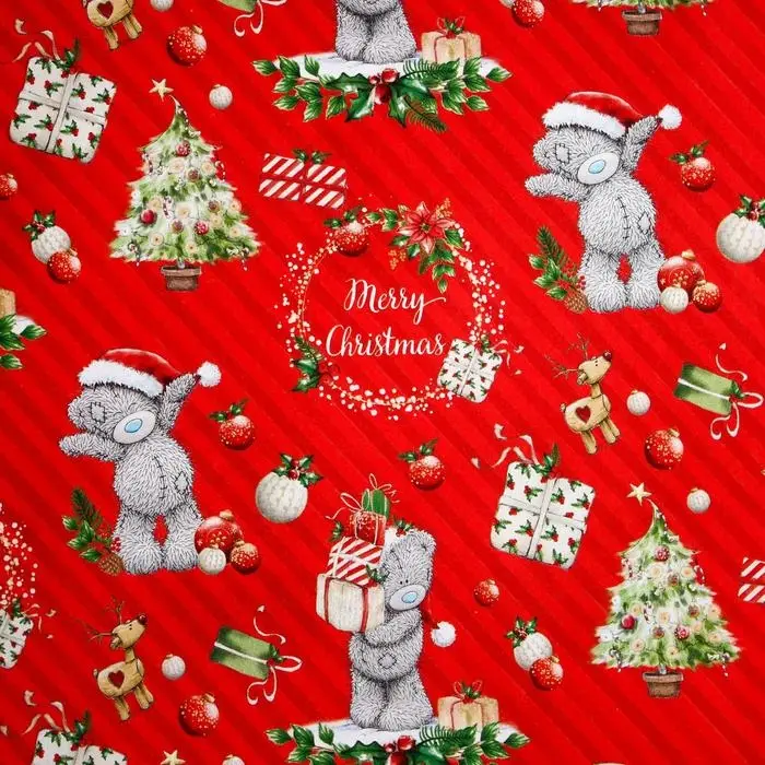 Бумага упаковочная глянцевая &laquo;Весёлого Рождества!&raquo;, Me To You, 70 х 100 см