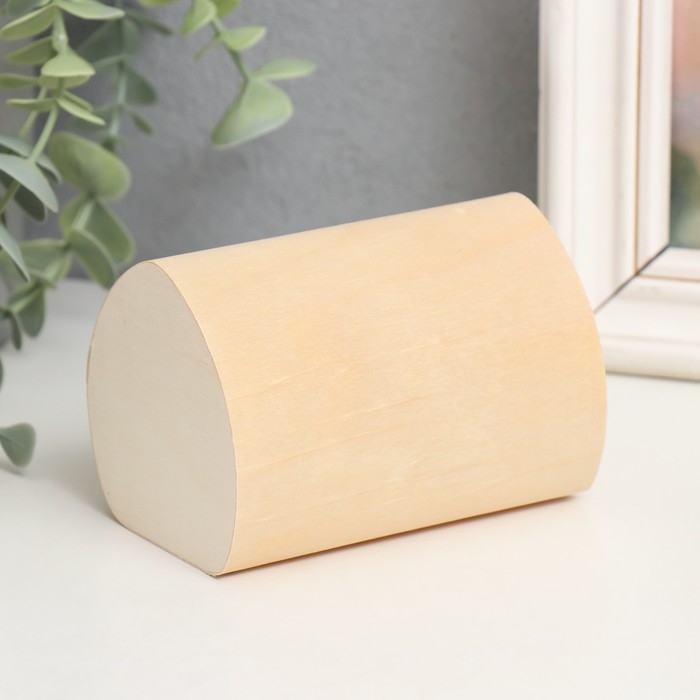 Шкатулка дерево под роспись купол "Тонкий лист" 10х7х7 см