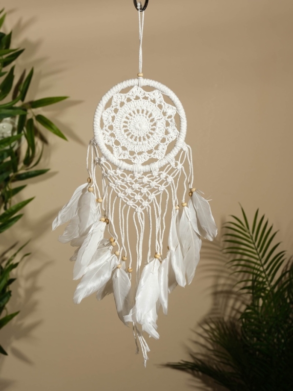 Ловец снов "Белый цветочек" 12х50 см.