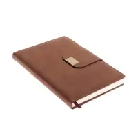 Ежедневник недатированный формат А5, с хлястиком, 96л, линия, пвх, Коричневый