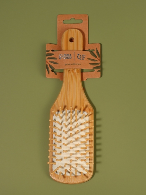 Расчёска массажная BAMBOO 22,5*6,5см бамбук/резина бел подвес/пакет QF Расчёска массажная BAMBOO 22,5*6,5см бамбук/резина бел подвес/пакет QF