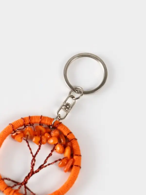 Брелок ловец снов "Древо" 19 см, цв. оранжевый