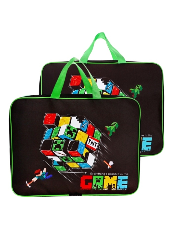 Папка с ручками текстильная А4, 360&times;245&times;70 мм, Calligrata Top &laquo;Игра&raquo;