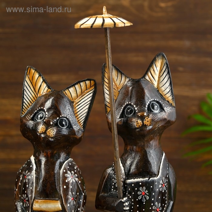 Сувенир дерево "Парочка котишек" (набор 2 шт) 30х30х9 см