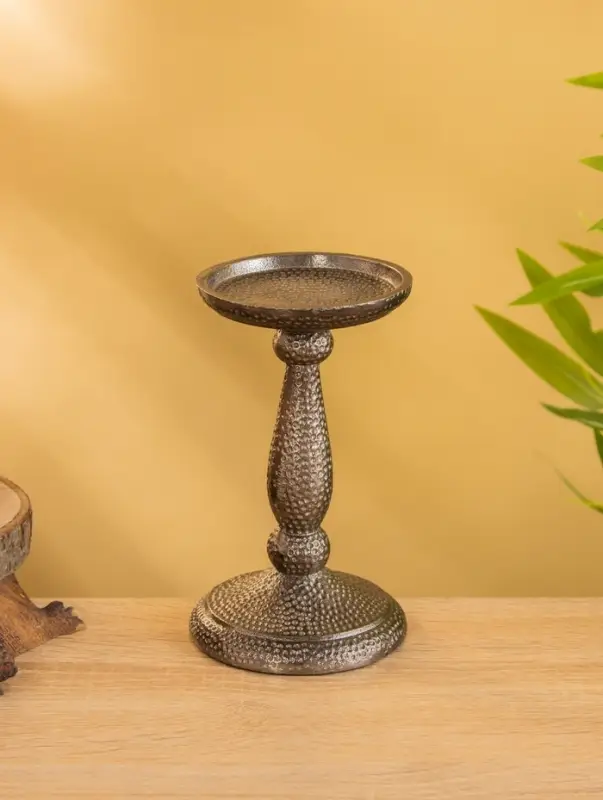 Подсвечник "Нью-Дели" алюминий 9х9х17 см, цв. бронза