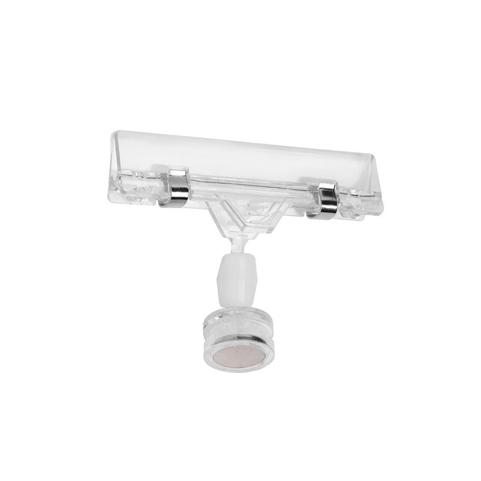 Ценникодержатель с зажимом на магните, 8&times;2&times;6 см, прозрачный