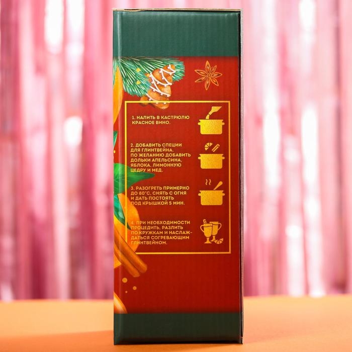 Набор для глинтвейна «Новый год»: бокал 250 мл., специи 30 г., носки Набор для глинтвейна «Новый год»: бокал 250 мл., специи 30 г., носки