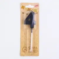 Свеча в торт на шпажке &laquo;Цифра 4&raquo;, черная, 5 см