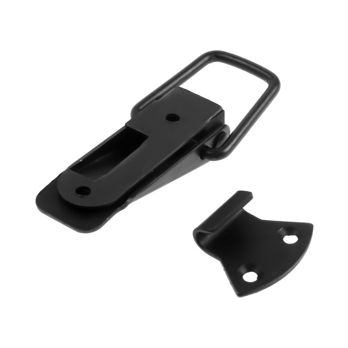 Замок-защелка на ящик, 7,5 см, железный, цвет черный, с проушиной, 4 шт
