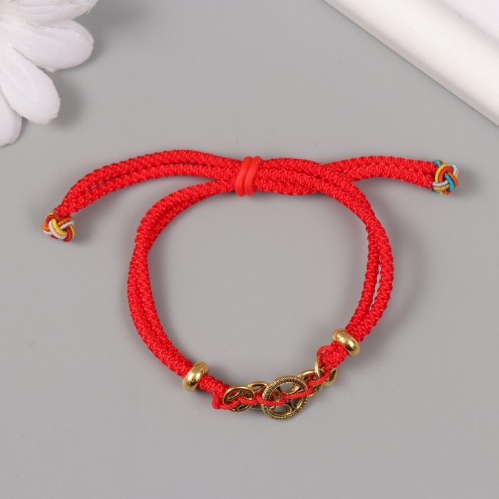 Браслет фен-шуй "Монетки" регулируемая длина набор 5 шт