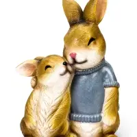 Садовая фигура 23 х 18 х 12 см  "Заяц с дочкой"