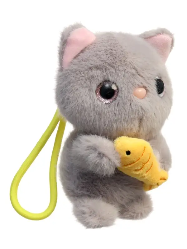 Мягкая игрушка "Котик с рыбкой", 13 см, МИКС