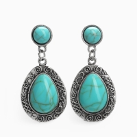 Серьги «Бирюзовый мир» капля, голубые в чернённом серебре Серьги «Бирюзовый мир» капля, голубые в чернённом серебре