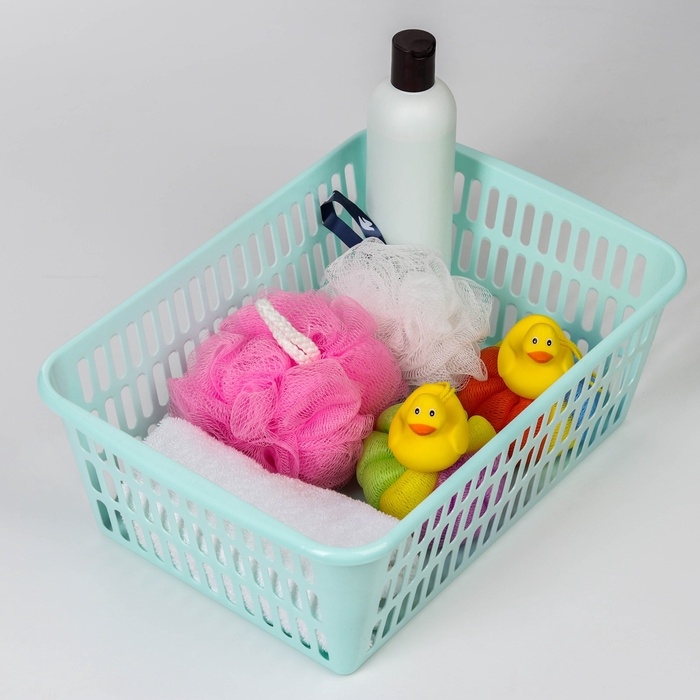 Корзина для хранения Полимербыт, пластик, 36×25×12.5 см, МИКС Корзина для хранения Полимербыт, пластик, 36×25×12.5 см, МИКС