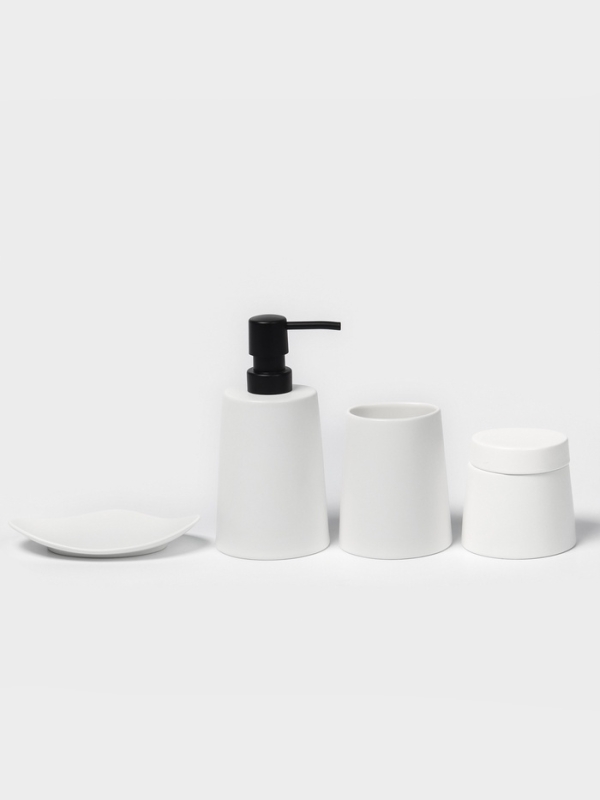 Набор для ванной "Perfect" 4 предмета (дозатор для мыла, 2 стакана, мыльница)