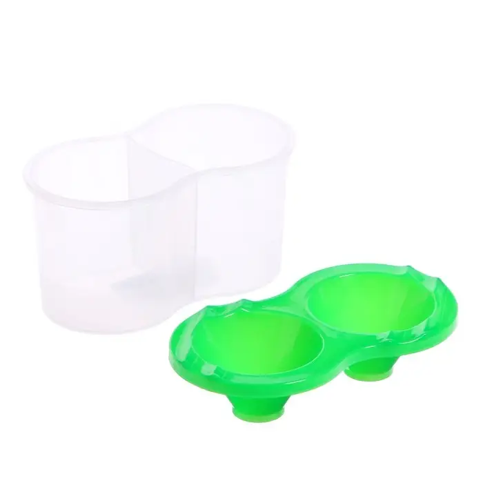 Стакан - непроливайка для рисования двойной Calligrata, 150 мл &times;2, с держателем для кистей, зелёный