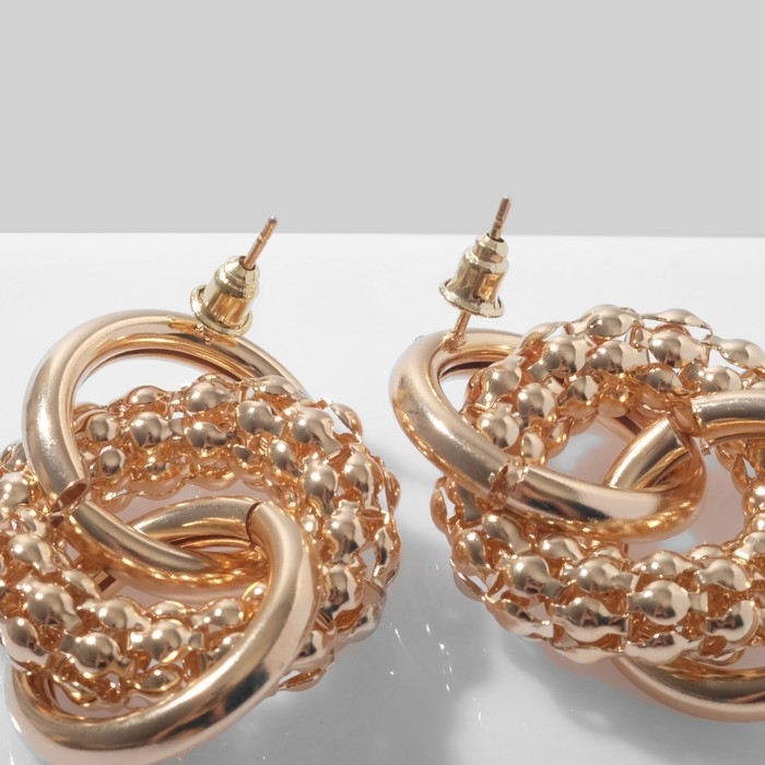 Серьги металл &laquo;Конго-кольца&raquo;, цвет золото