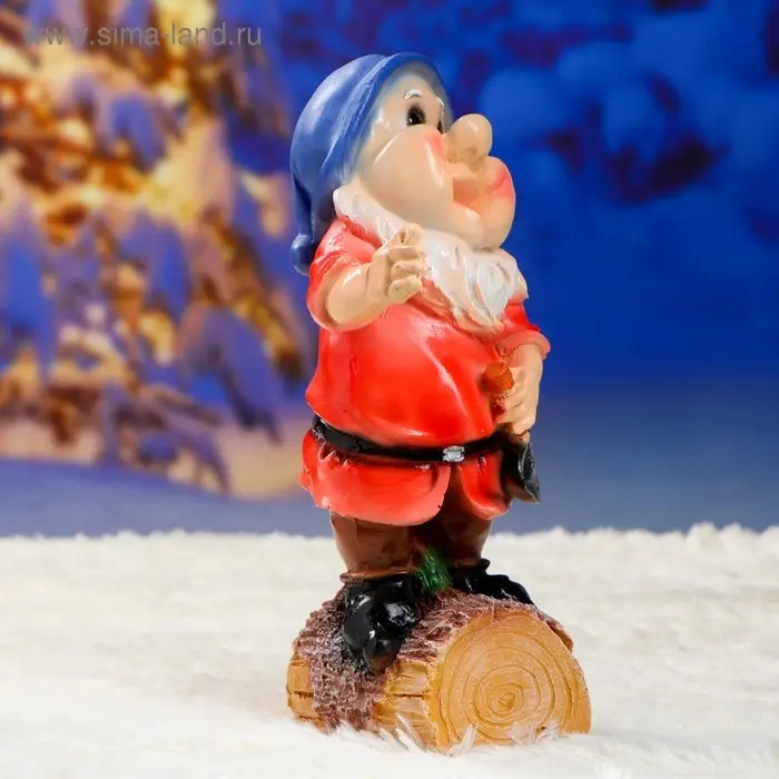 Садовая фигура из полистоуна &laquo;Гномик с лопатой&raquo;, 15&times;12&times;30 см