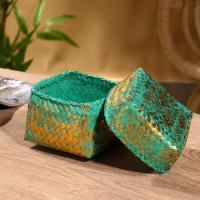 Корзинка плетеная "Голден мини" 12х12х10 см, голубой