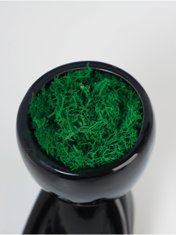 Кашпо керамика "Мистер Грин йог" 11,5*7*8 см черный