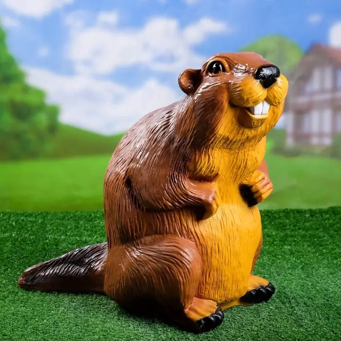 Садовая фигура из полистоуна &laquo;Бобер&raquo;, 43&times;38&times;24 см