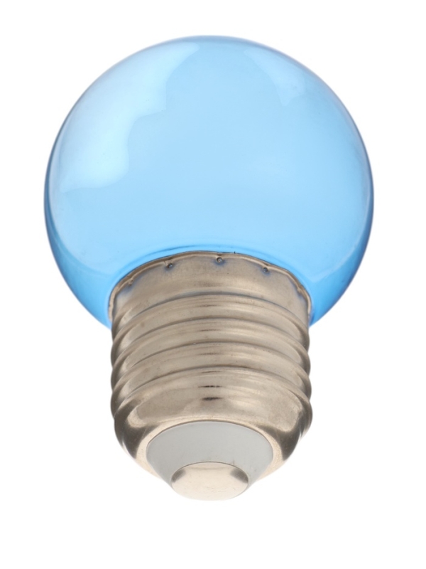 Лампа светодиодная, G45, Е27, 1.5 Вт, для белт-лайта, прозрачная, синяя, набор 10 шт Лампа светодиодная, G45, Е27, 1.5 Вт, для белт-лайта, прозрачная, синяя, набор 10 шт
