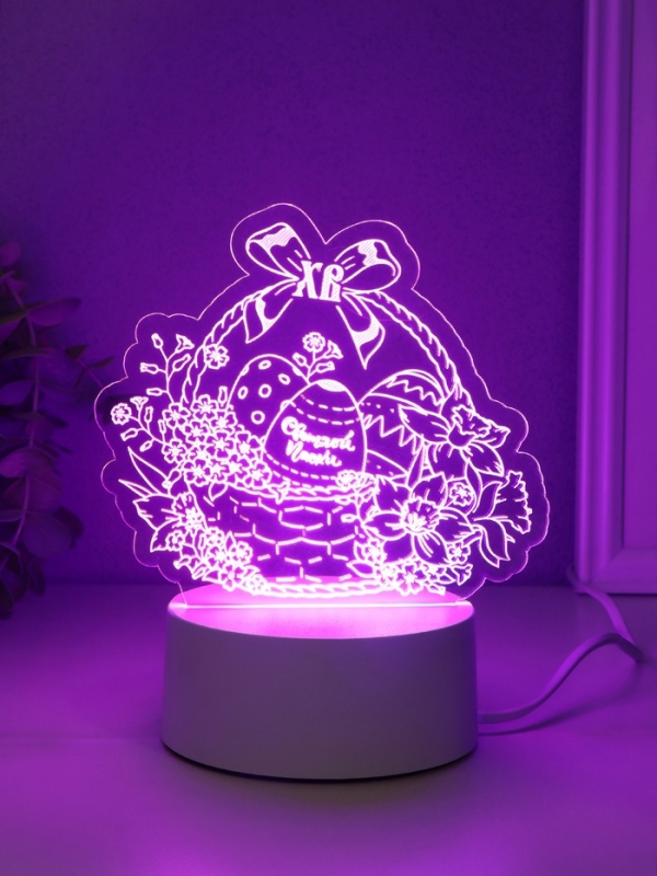 Светильник "Пасхальная корзинка" LED RGB от сети RISALUX 9,5х17х16,3 см