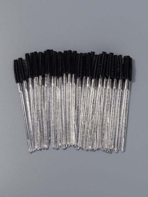 Щёточки для бровей и ресниц, силиконовые, набор - 50 шт, 10,5 см, цвет чёрный/прозрачный Щёточки для бровей и ресниц, силиконовые, набор - 50 шт, 10,5 см, цвет чёрный/прозрачный