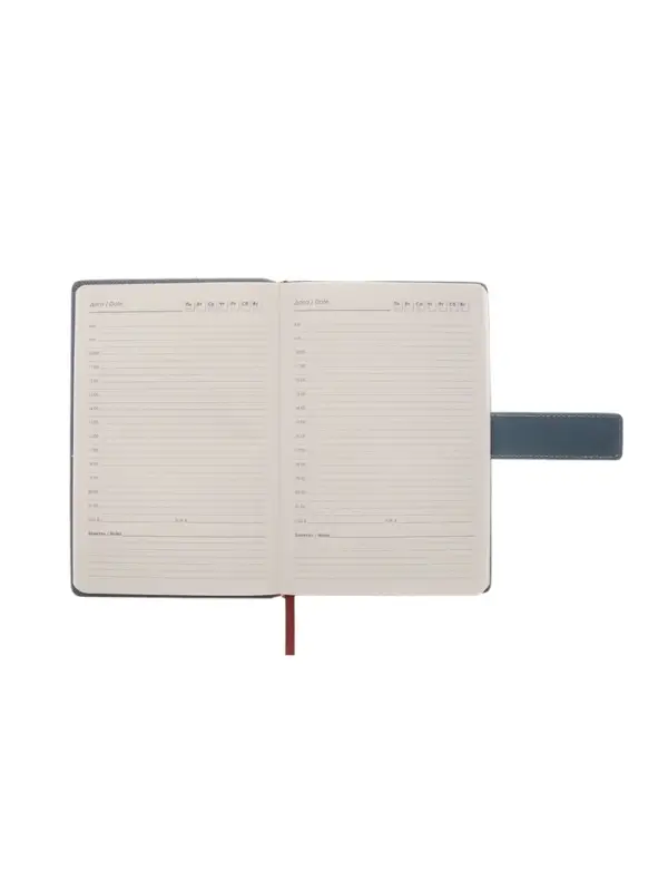 Ежедневник недатированный формат А5, с хлястиком, 128л, линия, пвх, Индиго