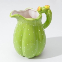 Кувшин для воды керамический &laquo;Кактус&raquo;, 1 л, 11&times;18,5 см, цвет зелёный