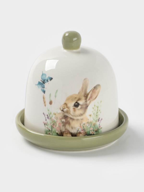 Лимонница Доляна &laquo;Зайка&raquo;, керамика, 9&times;9 см, белая