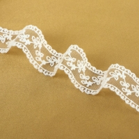 Кружево на сетке, 30 мм × 9 ± 0,5 м, цвет белый Кружево на сетке, 30 мм × 9 ± 0,5 м, цвет белый