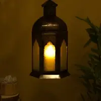 Подсвечник фонарь "Золотой шатёр" железо 20х20х37 см