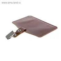 Бейдж - карман, кожзам, горизонтальный, внешний размер 105&times;80 мм, внутренний размер 85&times;50 мм, с зажимом, на кнопке