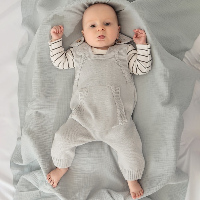 Комбинезон вязаный Крошка Я Комбинезон вязаный Крошка Я "Basic" рост 68-74 см, цвет серый