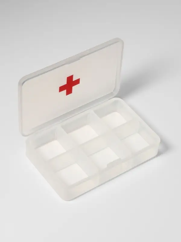 Таблетница &laquo;Быстрая аптечка&raquo;, 6 секций, 8,7 &times; 5,5 &times; 1,8 см, цвет прозрачный