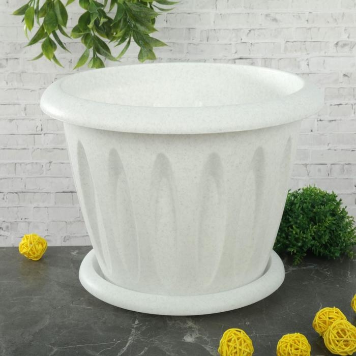 Горшок с поддоном &laquo;Фелиция&raquo;, 6,4 л, цвет мраморный