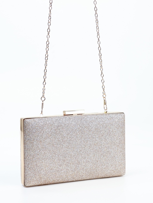 Сумка жен,  22*4*12 см, отд на фермуаре, цепь, золото