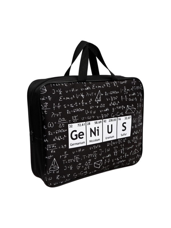 Папка с ручками текстильная А4, 360&times;245&times;70 мм, Calligrata Top &laquo;Гений&raquo;