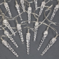 Гирлянда &laquo;Нить&raquo; 5 м с насадками &laquo;Сосульки тающие&raquo;, IP20, прозрачная нить, 20 LED, свечение мульти (RG/RB), мигание, 220 В