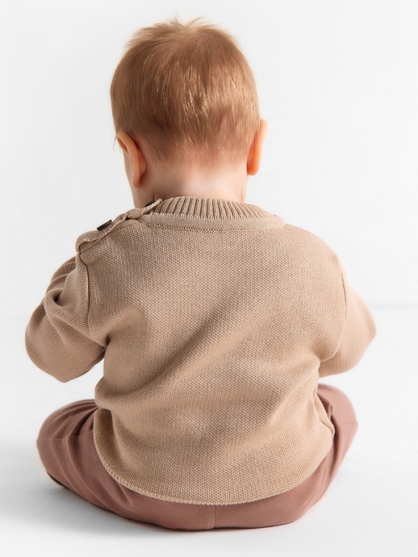 Джемпер вязаный новогодний Крошка Я "Еловые веточки" рост 74-80 см, цвет бежевый