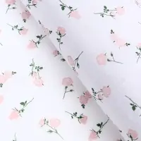 Бумага упаковочная тишью, &laquo;Садовые розы&raquo;, белый, 50 см &times; 70 см 17 грамм