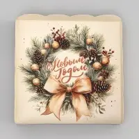 Коробка для печенья, &laquo;Исполнения желаний&raquo;, 15&times;15&times;3 см, Новый год