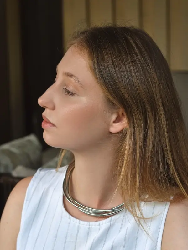 Чокер &laquo;Многослойный&raquo; крупный металлический, цвет серебро