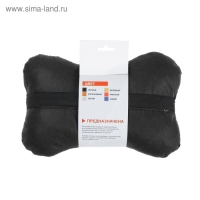 Подушка автомобильная косточка, на подголовник, велюр, чёрный, ромб, 16х24 см