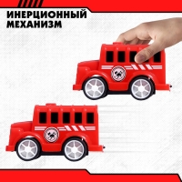 Набор машин &laquo;Пожарная&raquo;, 4 машинки и вертолёт, инерция