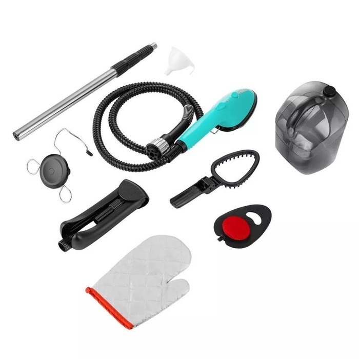 Отпариватель Kitfort КТ-9123-3, напольный, 1980 Вт, 2200 мл, 45 г/мин, чёрно-бирюзовый